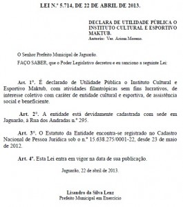 Instituto Maktub - Utilidade Pública Jaguarão